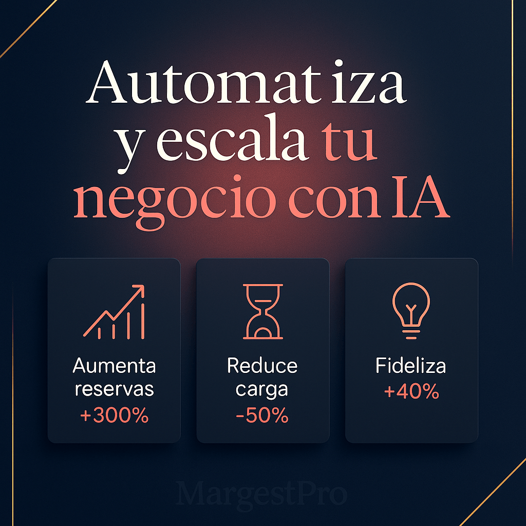 Descubre las soluciones IA de MargestPro y productos destacados Inteligentes para Negocios. Automatiza atención al cliente, ventas, operaciones y marketing con productos diseñados para escalar sin perder el control. Este catálogo incluye nuestras automatizaciones más potentes, listas para implementarse por separado o integradas en nuestras Suites.