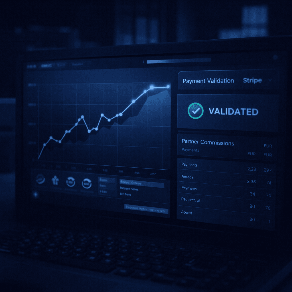 Liquidación automática y pagos mensuales del programa Partner WebExpress99 con sistema estructurado y transparente